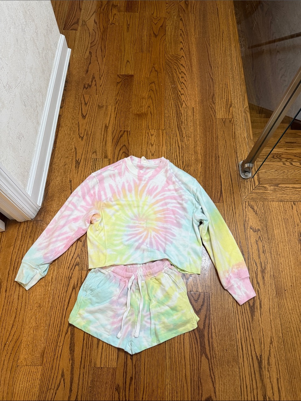 Kids Tie-Dye Lounge Set - Pastel Pink, Yellow & Blue